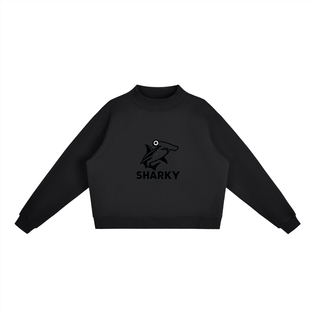 Essential Fleece Mid-Neck Crew Sweatshirt - SHARKY