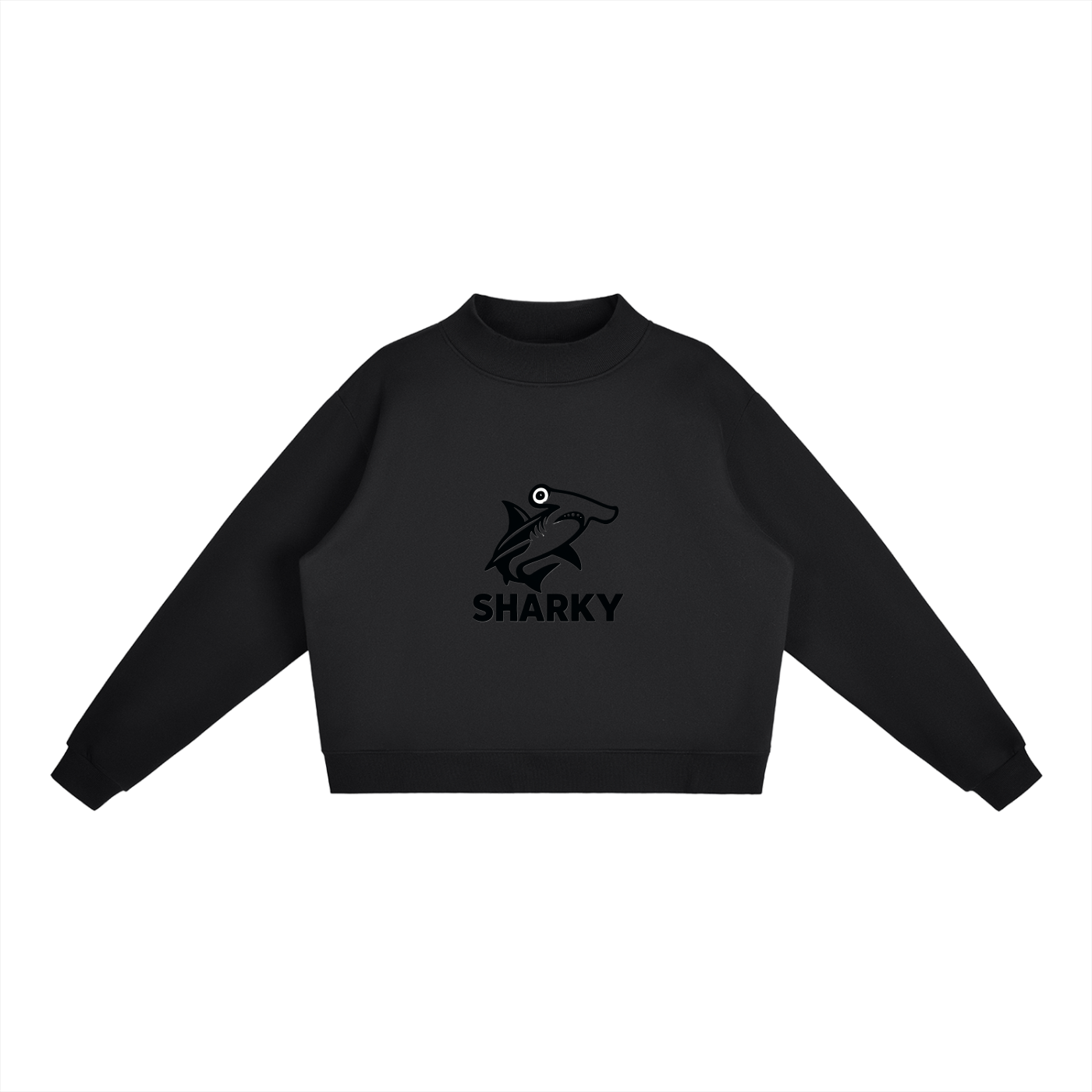 Essential Fleece Mid-Neck Crew Sweatshirt - SHARKY