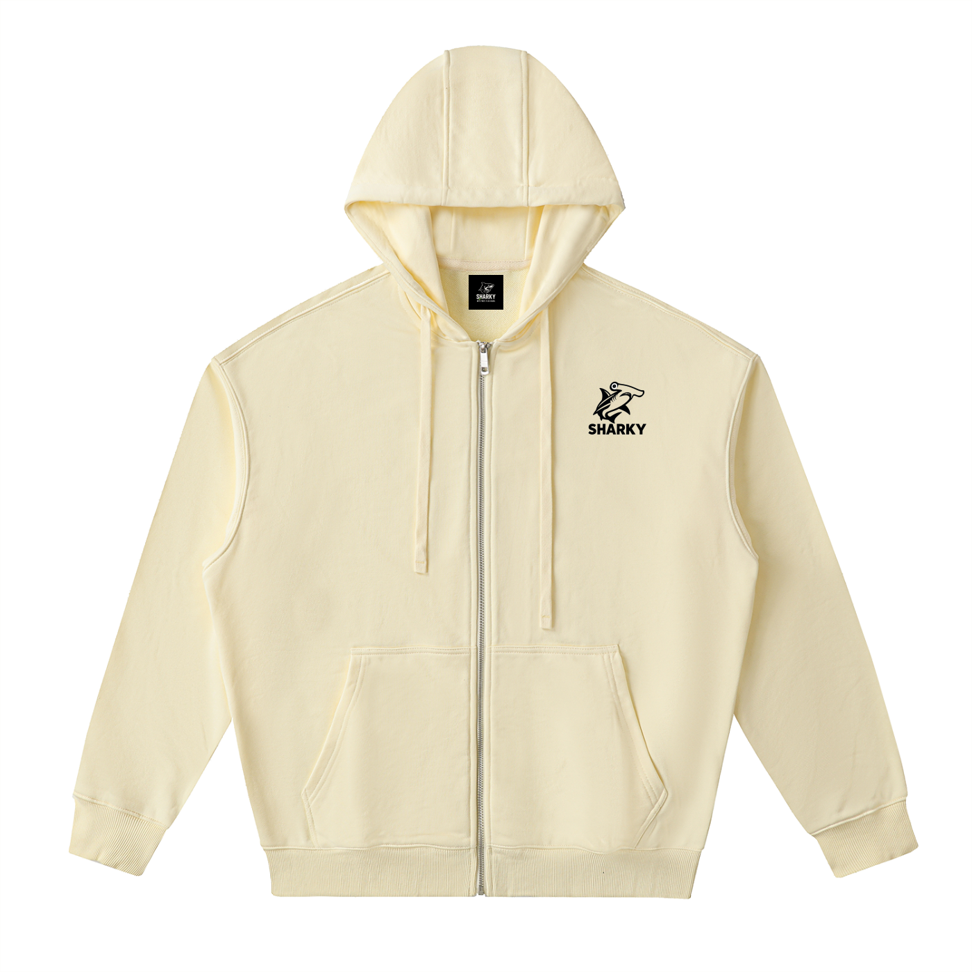 Drop-Shoulder Zip Up Hoodie - SHARKY