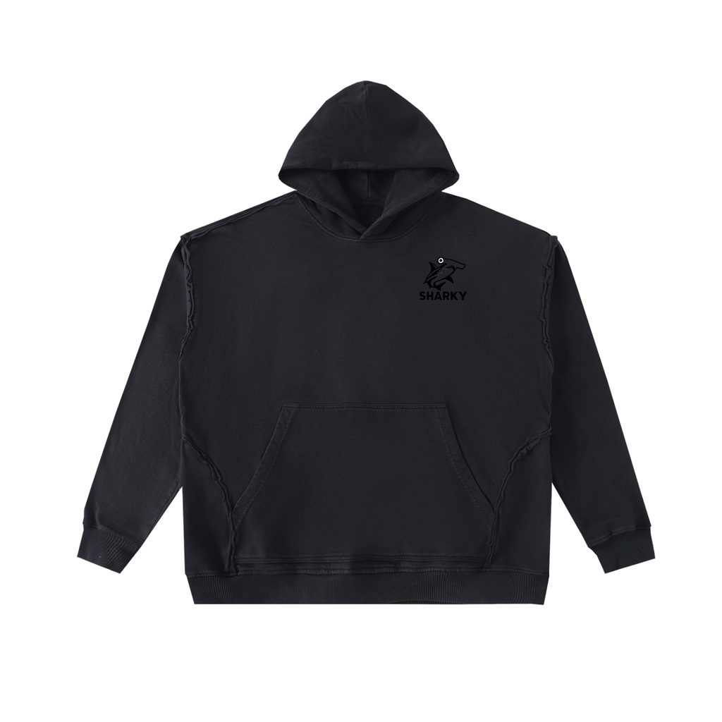 Raw-Seam Enzyme Washed Hoodie - SHARKY