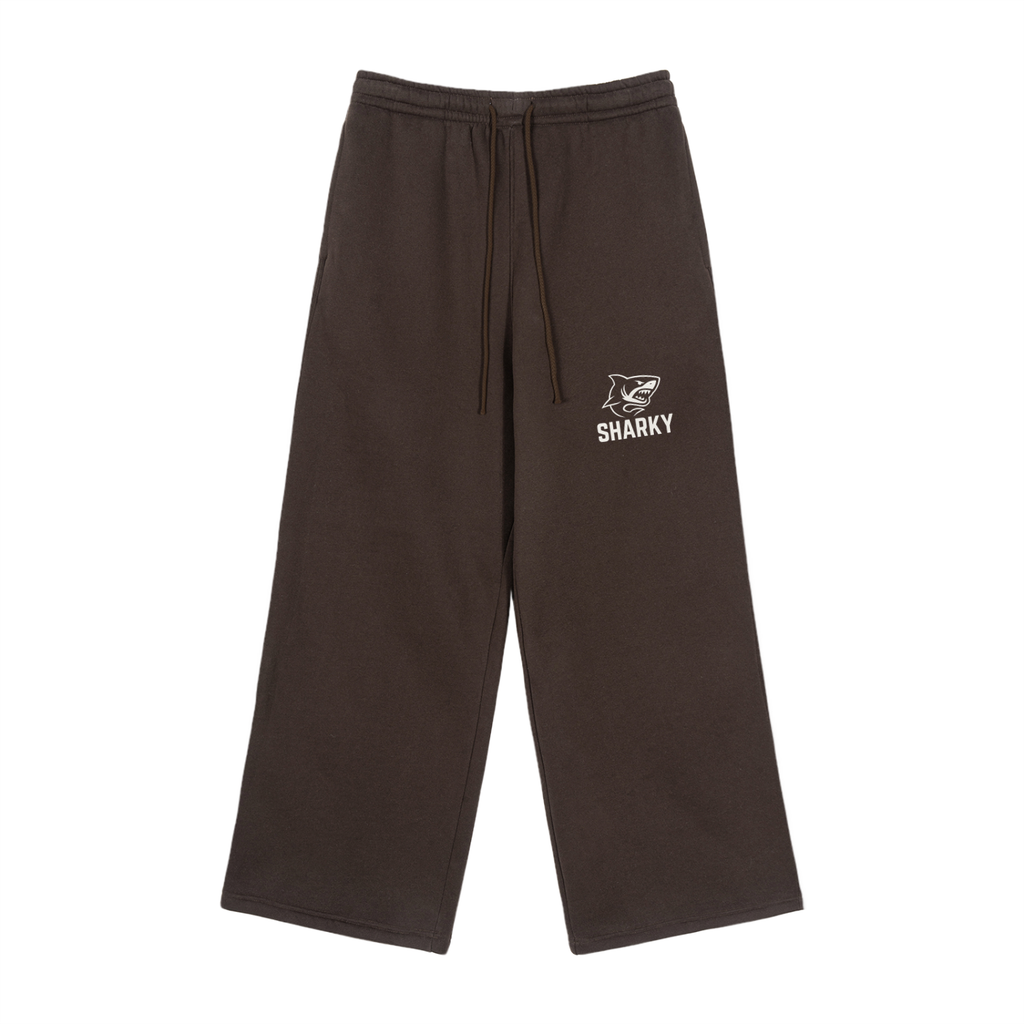 Fleece Drawstring Straight-Leg Sweatpants - SHARKY