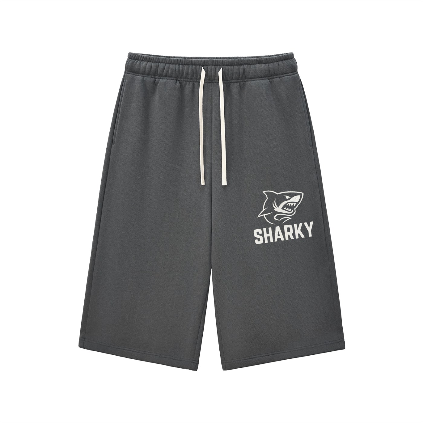 Relaxed Drawstring 3/4 Sweatpants - SHARKY