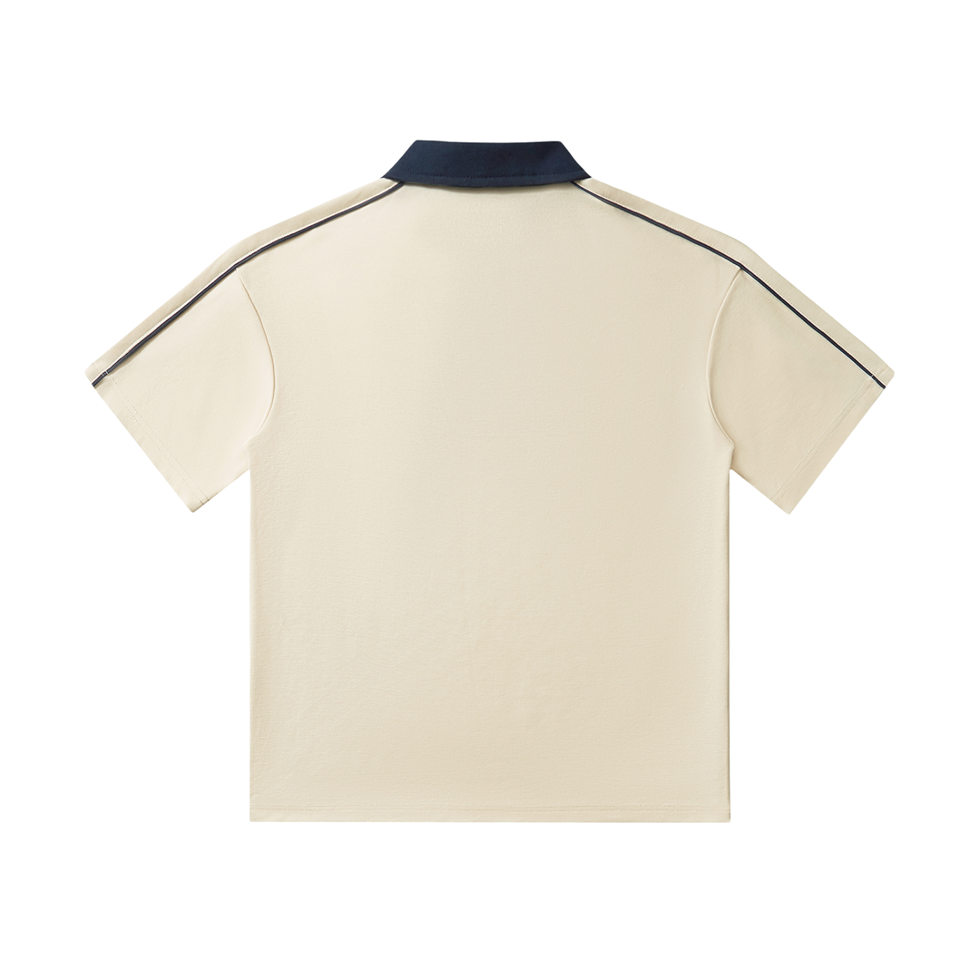 Contrast Collar Short-Sleeve Polo Shirt - SHARKY