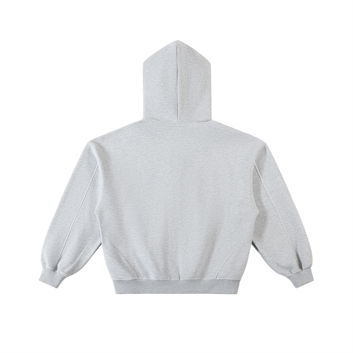 Contrast-Stitched Boxy Fleece Hoodie - SHARKY