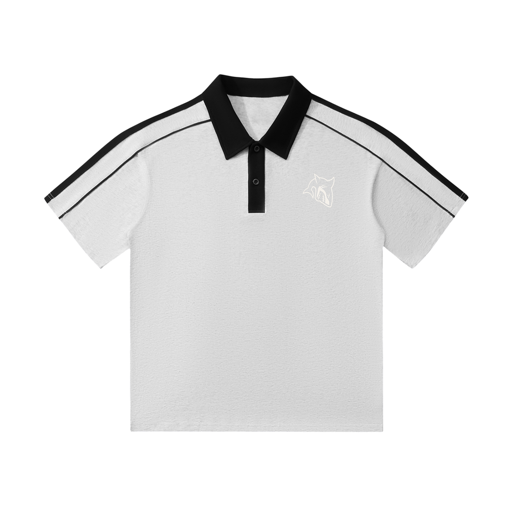 Contrast Collar Short-Sleeve Polo Shirt - SHARKY