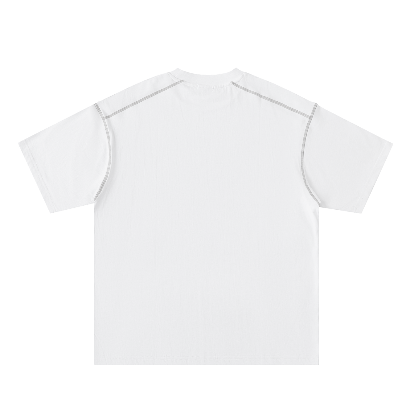 Oversized Contrast-Stitched Cotton Tee - SHARKY
