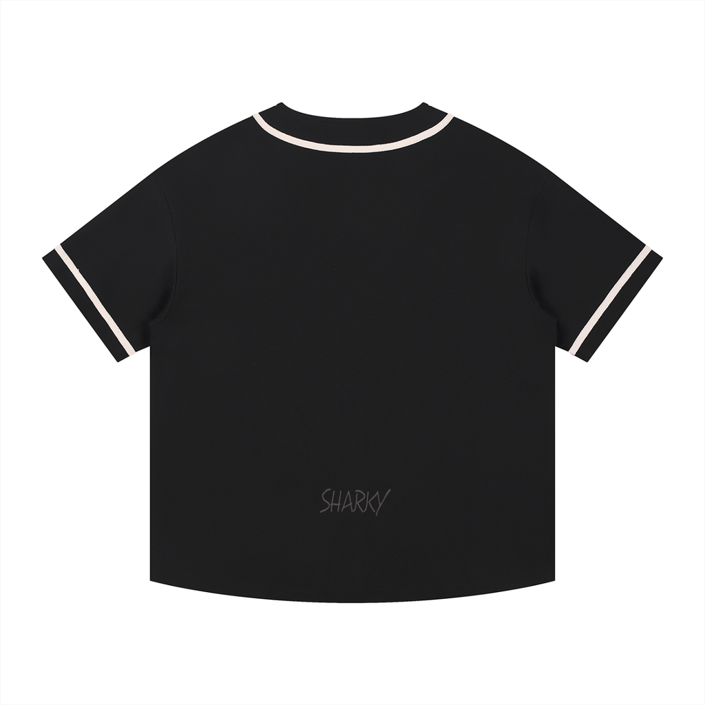 Contrast Piped Button-Up Jersey - SHARKY