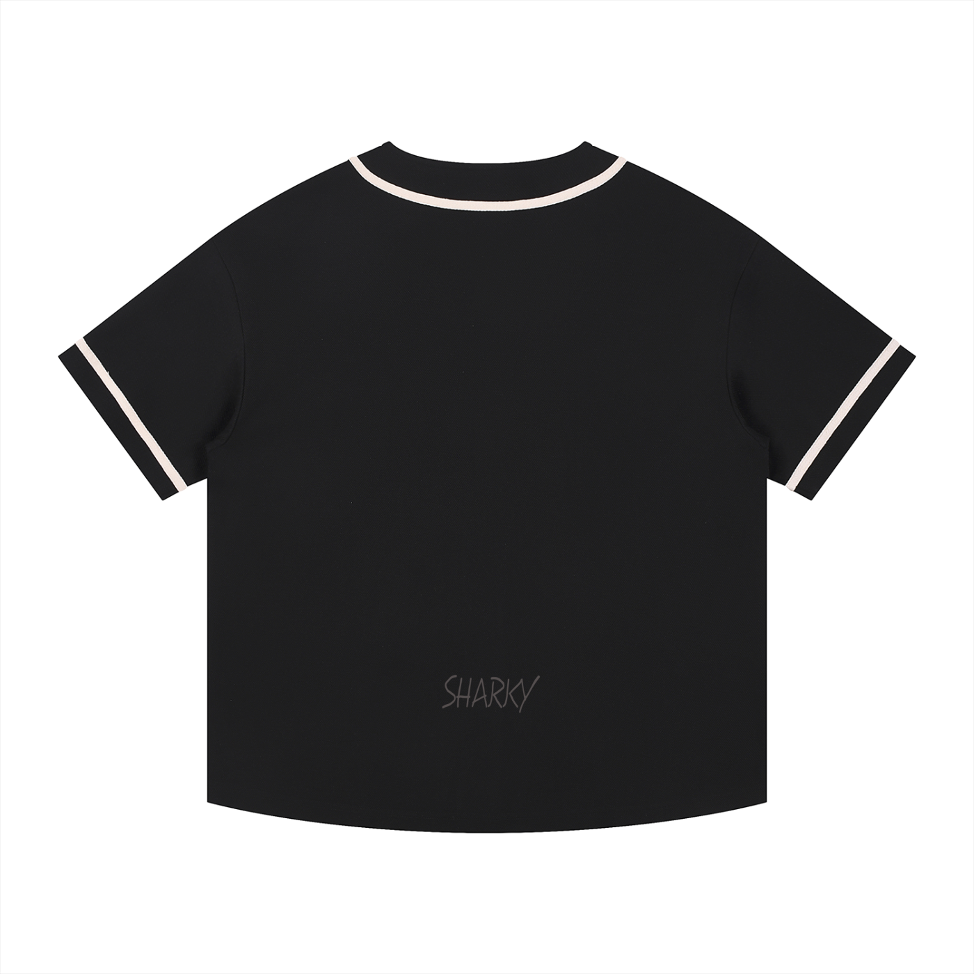 Contrast Piped Button-Up Jersey - SHARKY