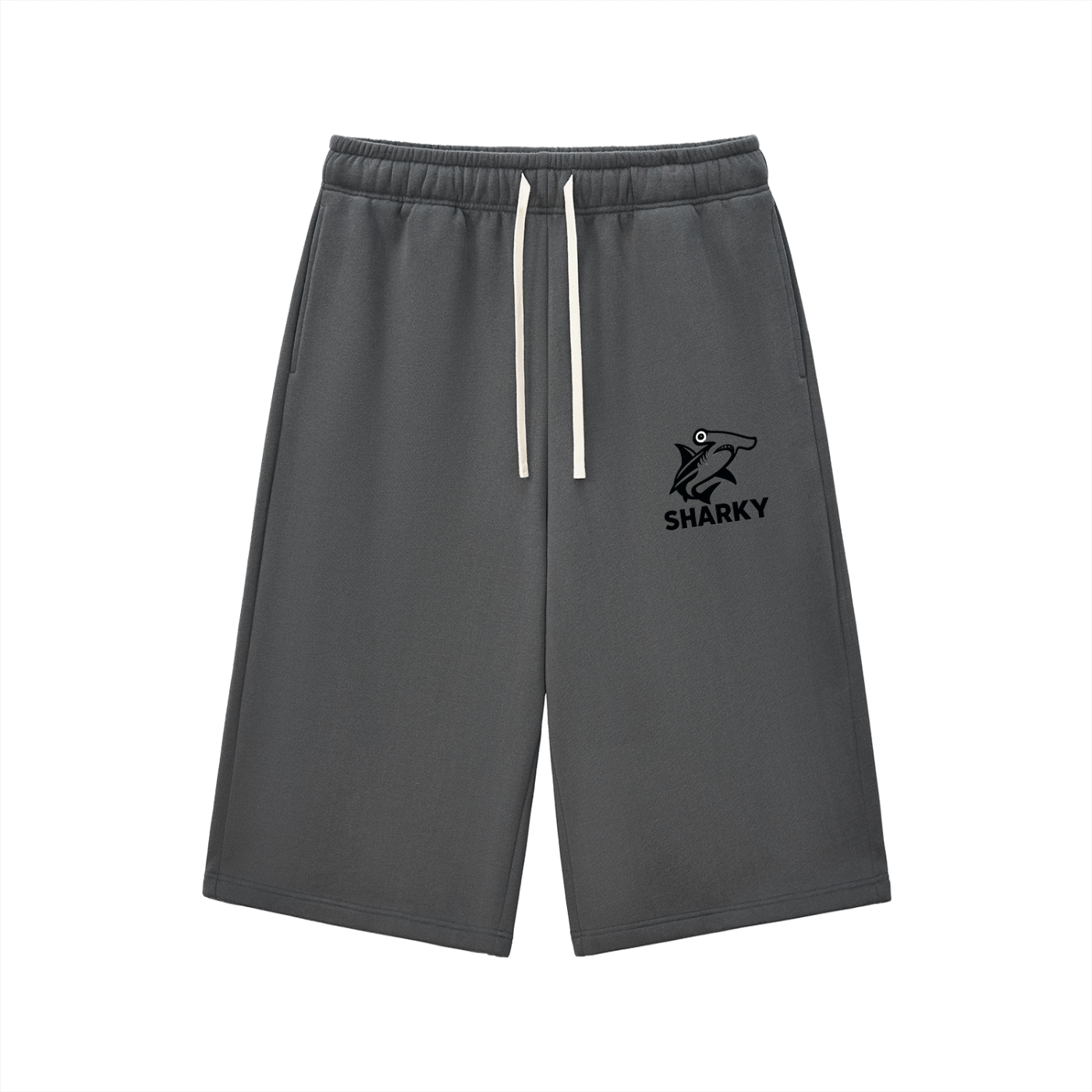 Relaxed Drawstring 3/4 Sweatpants - SHARKY