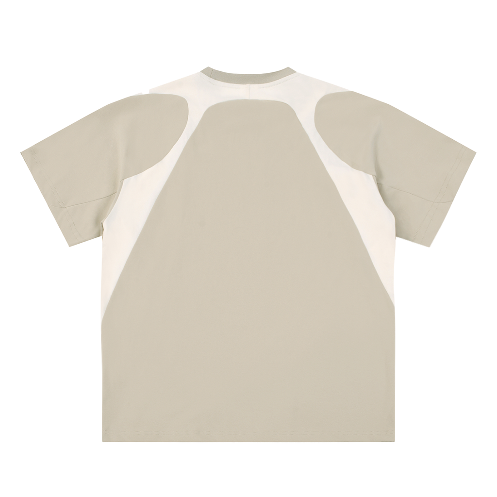 Contrast Panel Cotton T-Shirt - SHARKY