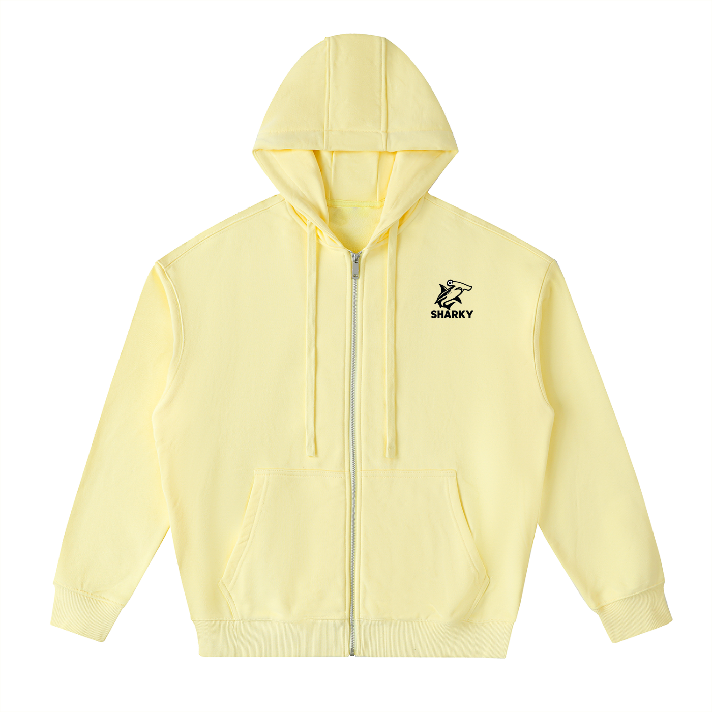 Drop-Shoulder Zip Up Hoodie - SHARKY