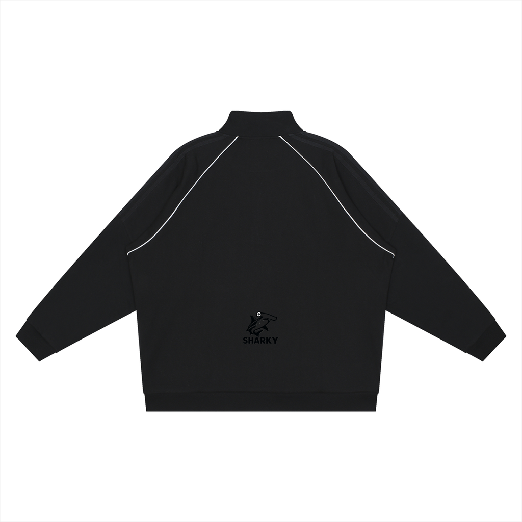 Reflection Striped Raglan Sleeve  Jacket - SHARKY