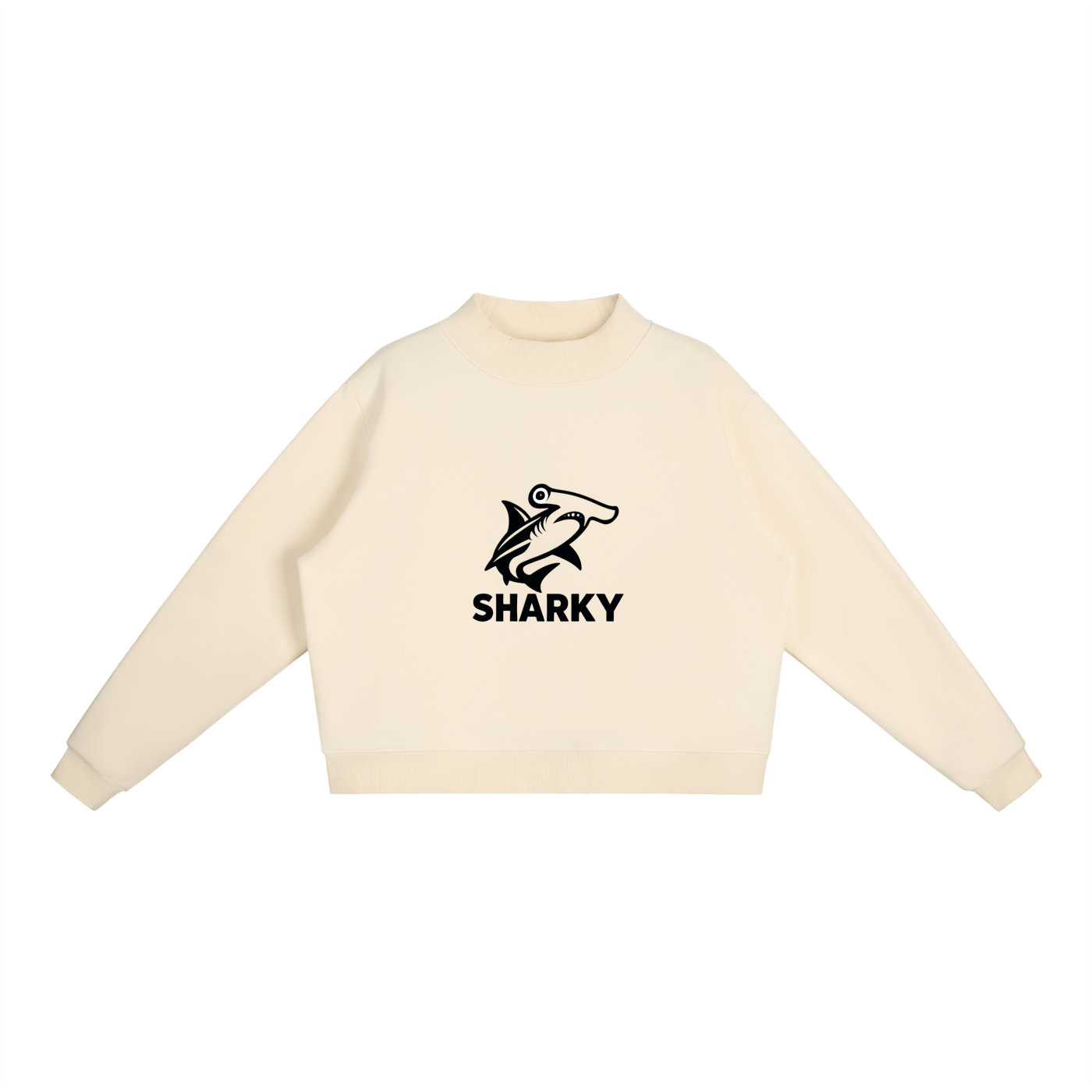 Essential Fleece Mid-Neck Crew Sweatshirt - SHARKY