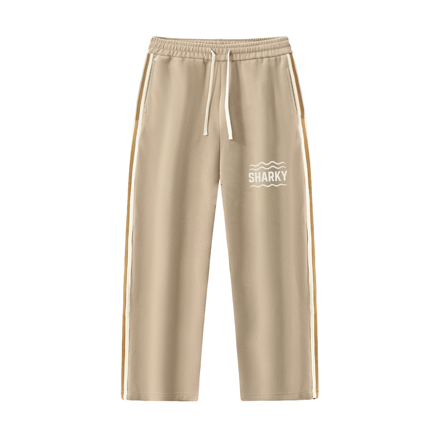 Contrast Side-Stripe Straight-Leg  Pants - SHARKY