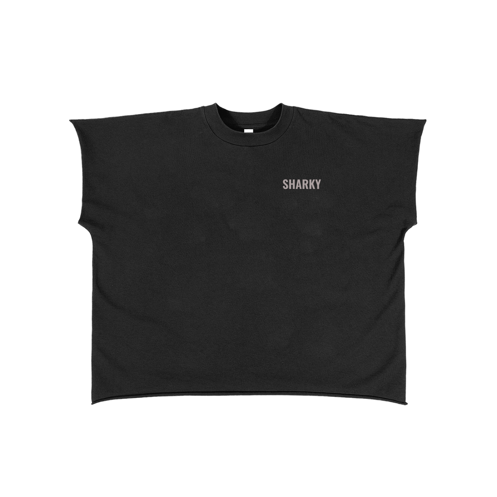 Raw Edge Boxy Non-Shrink T-Shirt - SHARKY