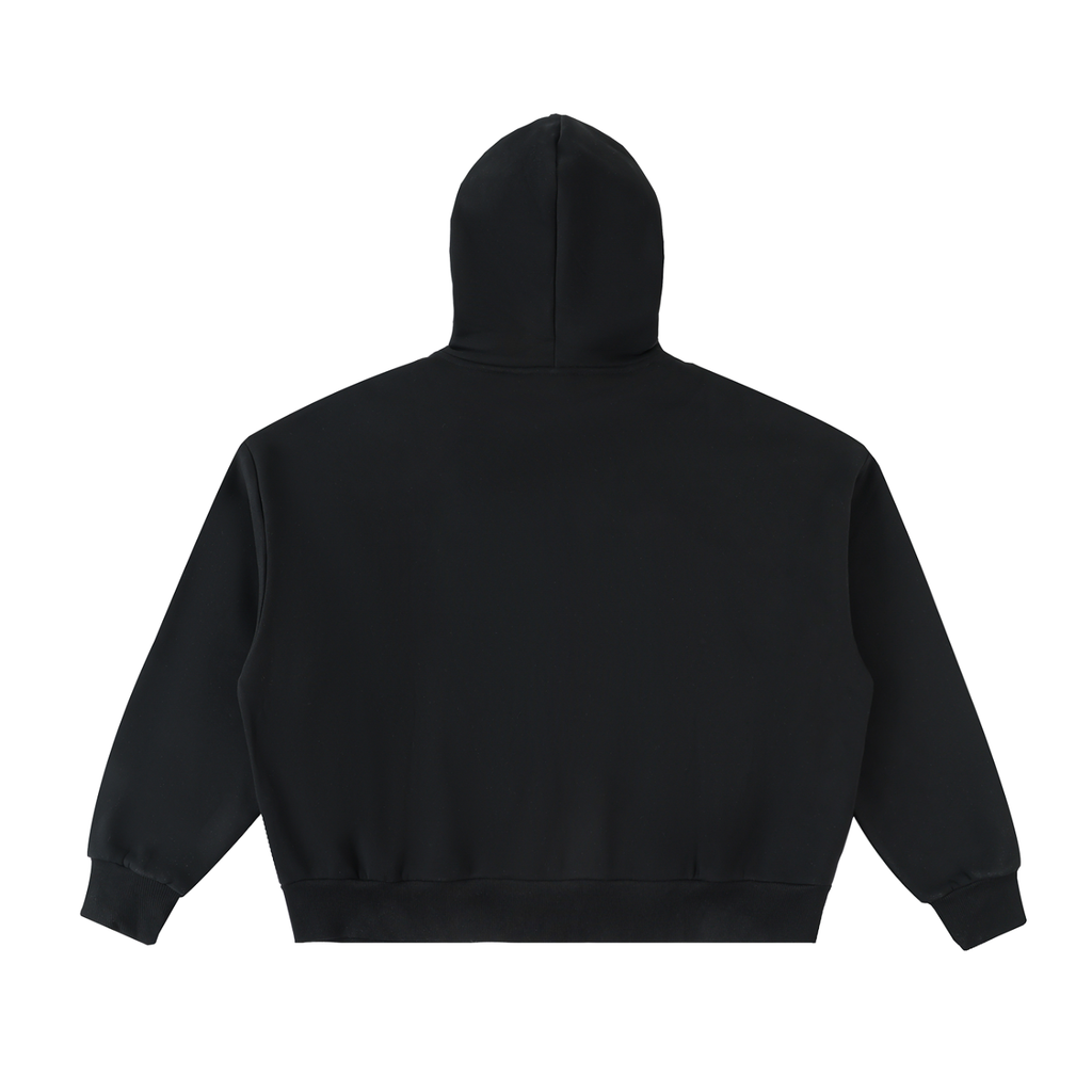 Fleeced Full-Zip Boxy Hoodie - SHARKY