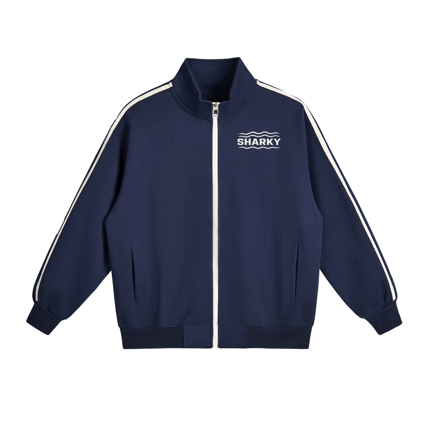 Contrast Side-Stripe Stand Collar  Jacket - SHARKY