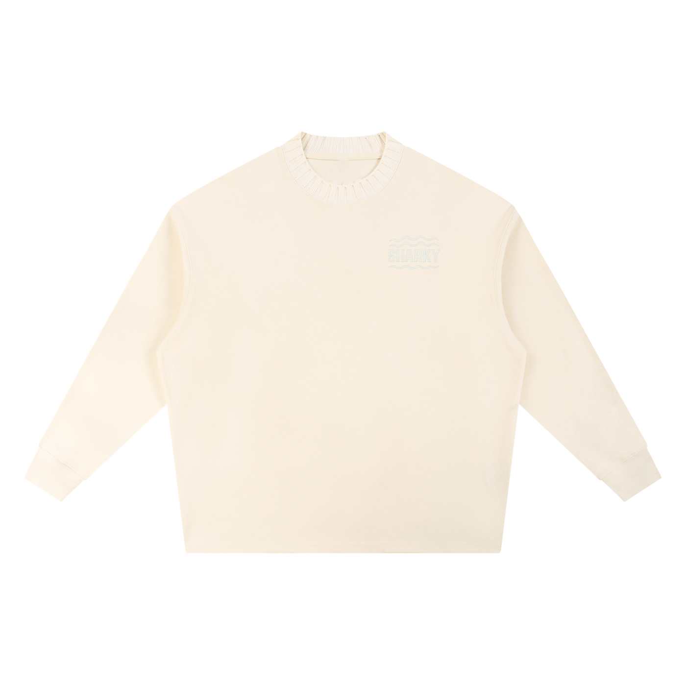 Knitted Round Neck Oversize Sweatshirt - SHARKY