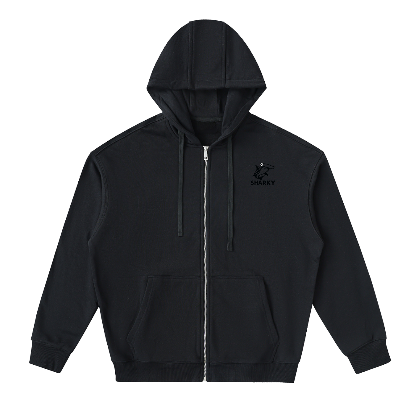 Drop-Shoulder Zip Up Hoodie - SHARKY