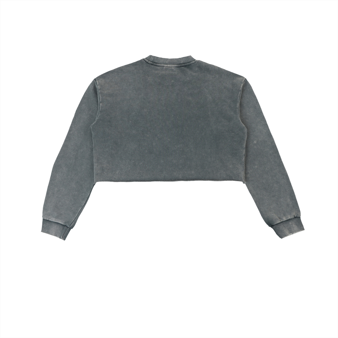 Snow Washed Raw Edge Cropped Sweatshirt - SHARKY
