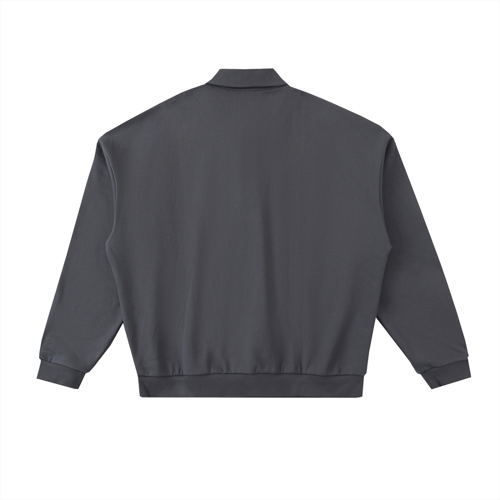 Men's Heavyweight Fleece Polo Sweatshirt - SHARKY