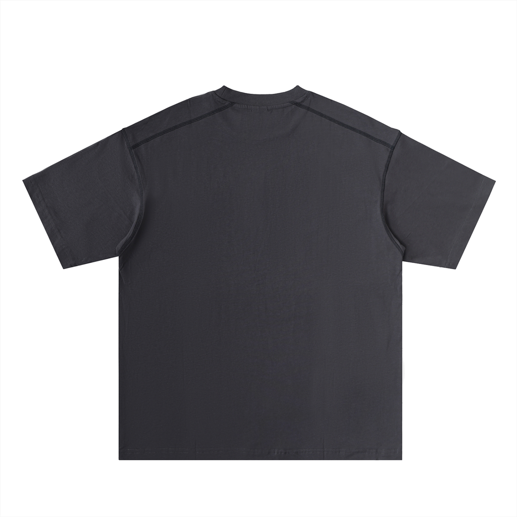 Oversized Contrast-Stitched Cotton Tee - SHARKY