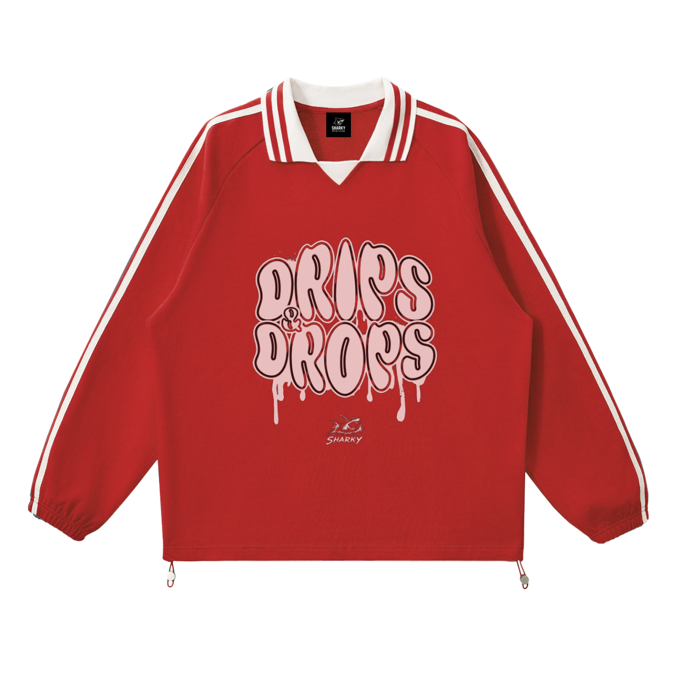 Contrast Striped Lapel Collar Sweatshirt p2