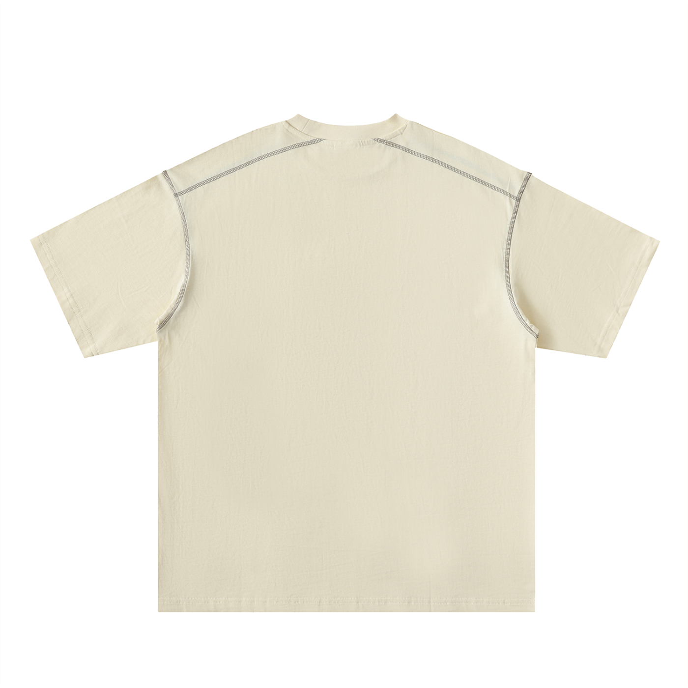 Oversized Contrast-Stitched Cotton Tee - SHARKY