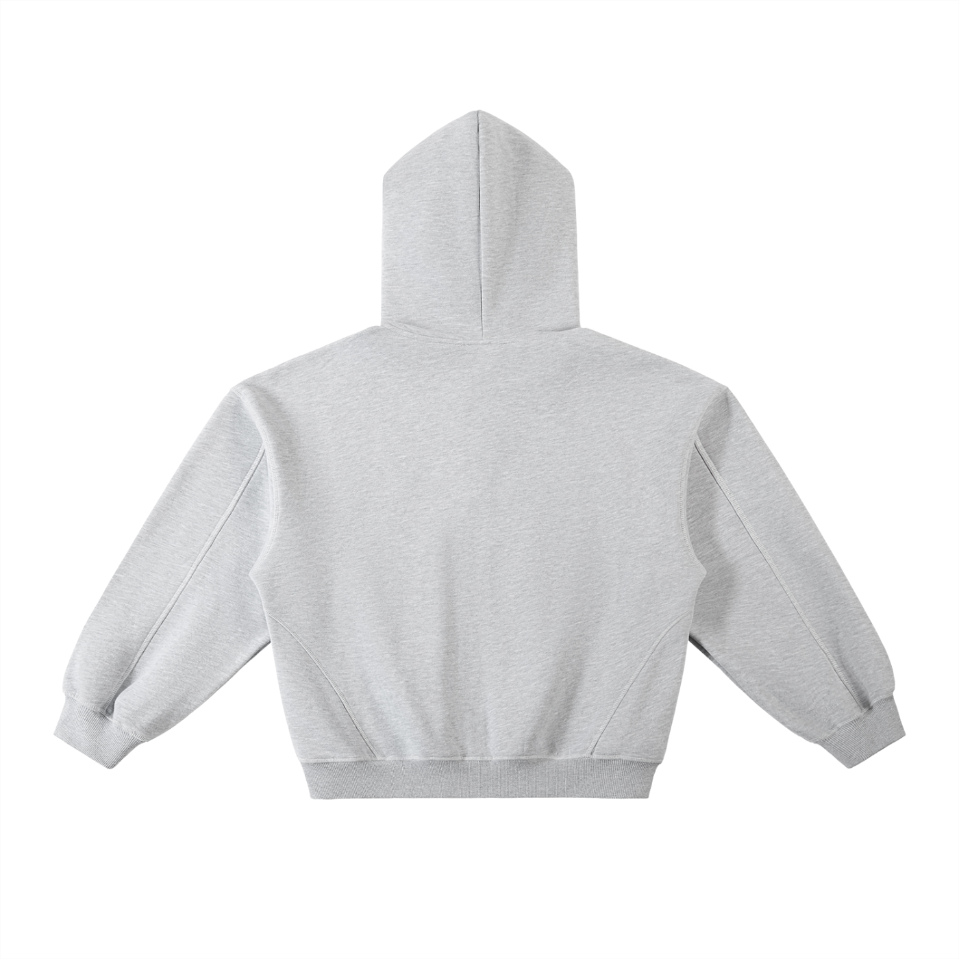 Contrast-Stitched Boxy Fleece Hoodie - SHARKY