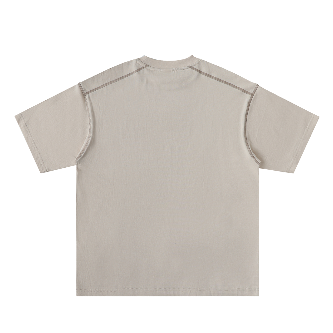 Oversized Contrast-Stitched Cotton Tee - SHARKY