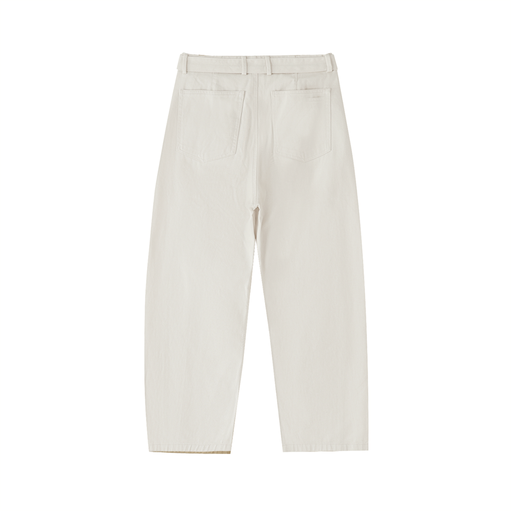 Women's Belted Barrel-leg Chino Pants - SHARKY