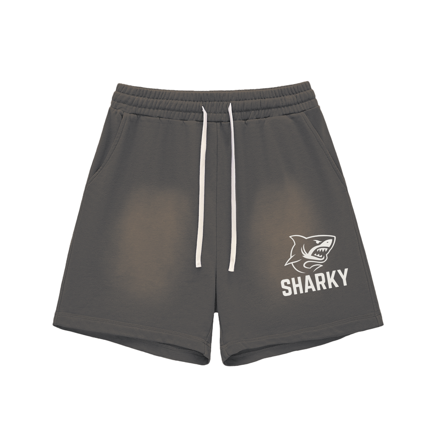 Sun Fade Raw Edge Cotton Shorts - SHARKY