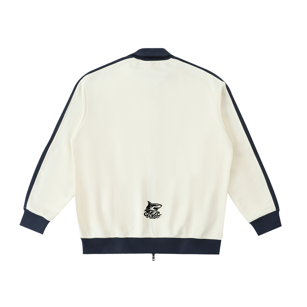 Contrast Trim Stand Collar Jacket - SHARKY