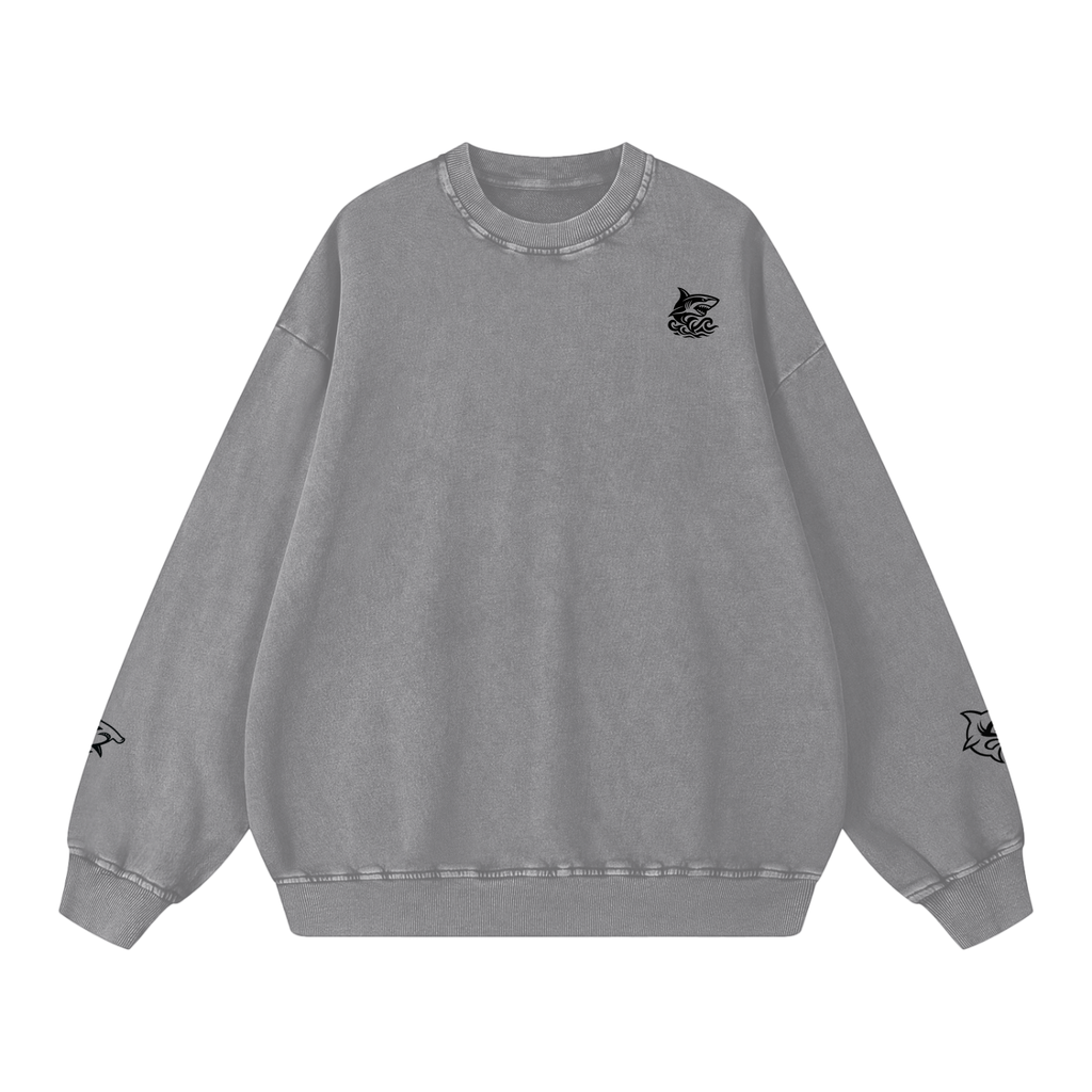 Snow Washed Oversized Sweatshirt - SHARKY