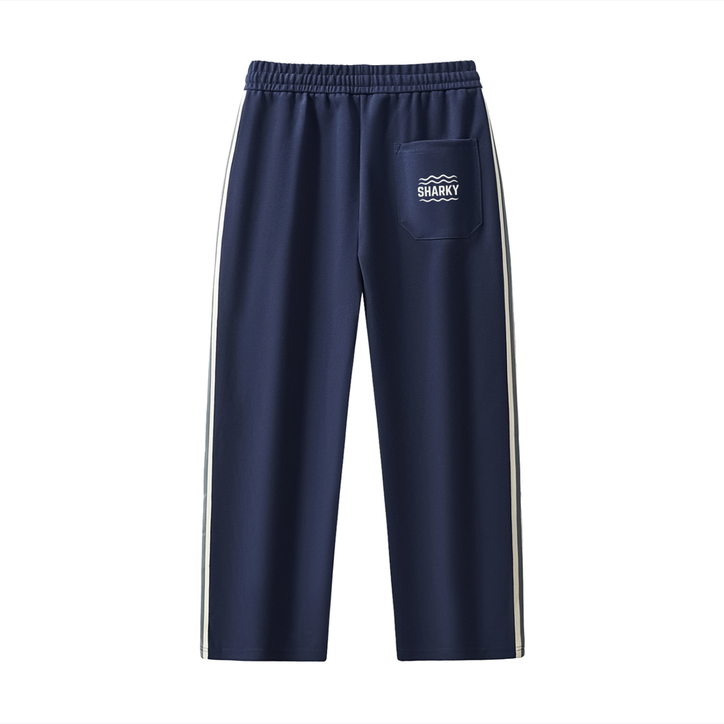 Contrast Side-Stripe Straight-Leg  Pants - SHARKY