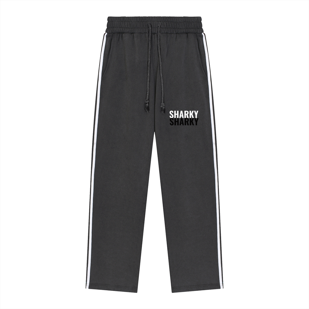 Snow Washed Contrast Tape Sweatpants - SHARKY