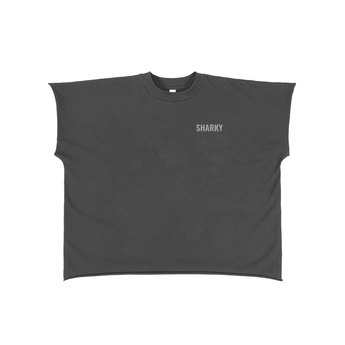 Raw Edge Boxy Non-Shrink T-Shirt - SHARKY