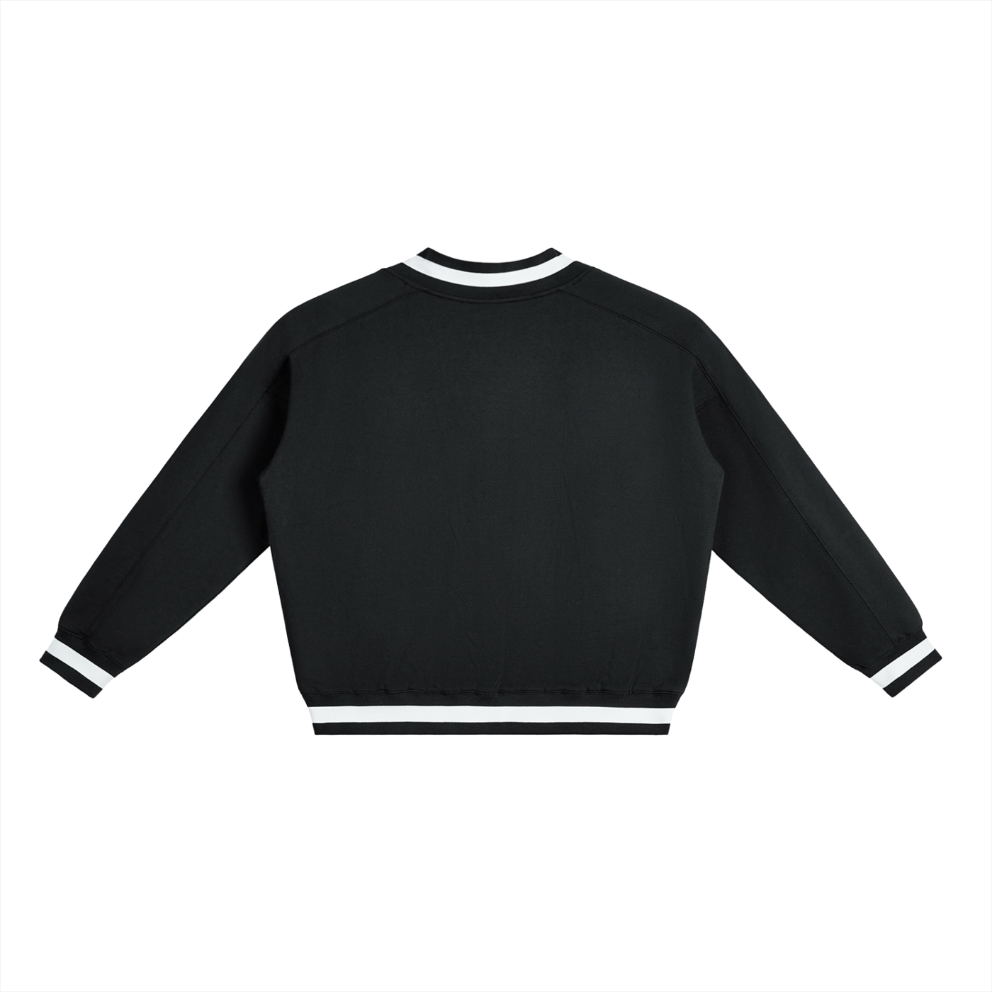 V-Neck Contrast Collar Boxy Sweatshirt - SHARKY