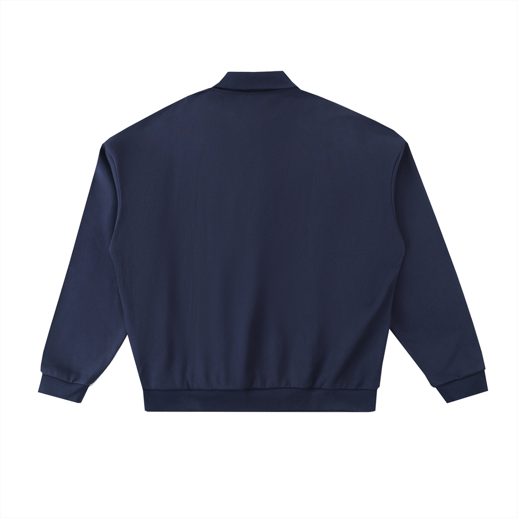 Men's Heavyweight Fleece Polo Sweatshirt - SHARKY