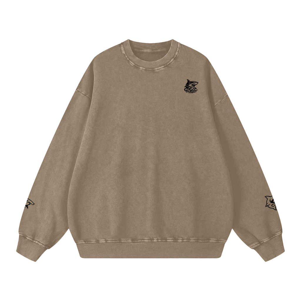 Snow Washed Oversized Sweatshirt - SHARKY