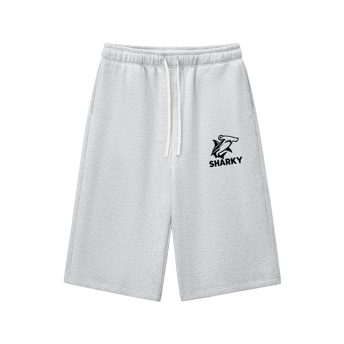 Relaxed Drawstring 3/4 Sweatpants - SHARKY