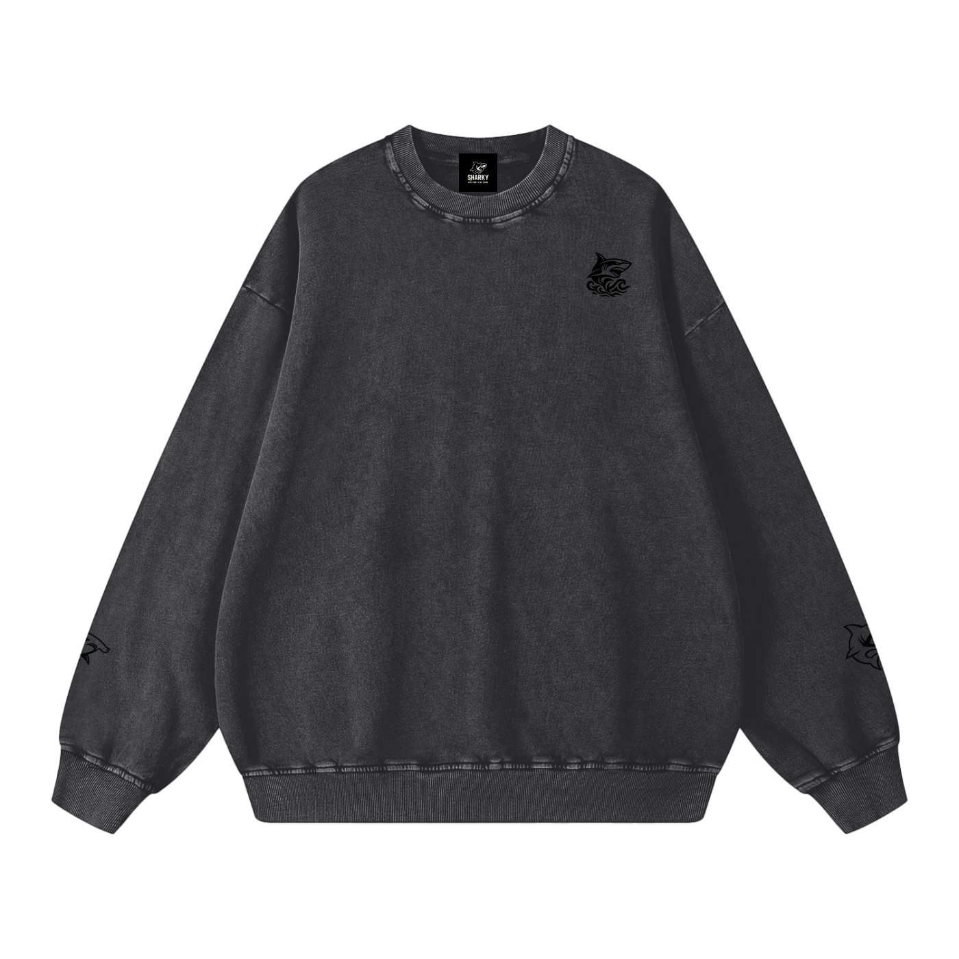 Snow Washed Oversized Sweatshirt - SHARKY