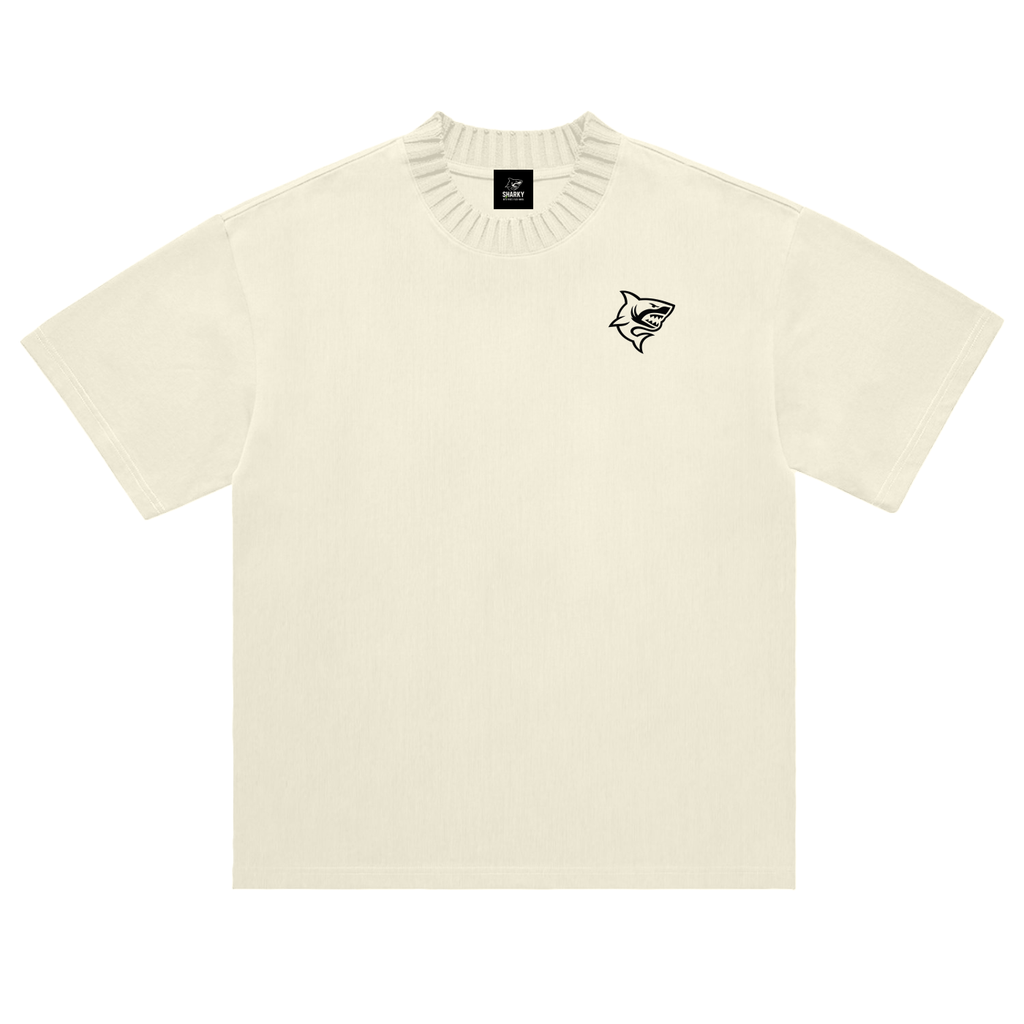 Heavyweight Knitted Round Neck T-Shirt - SHARKY