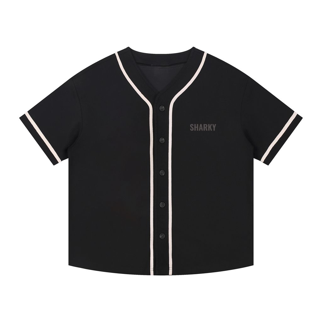 Contrast Piped Button-Up Jersey - SHARKY