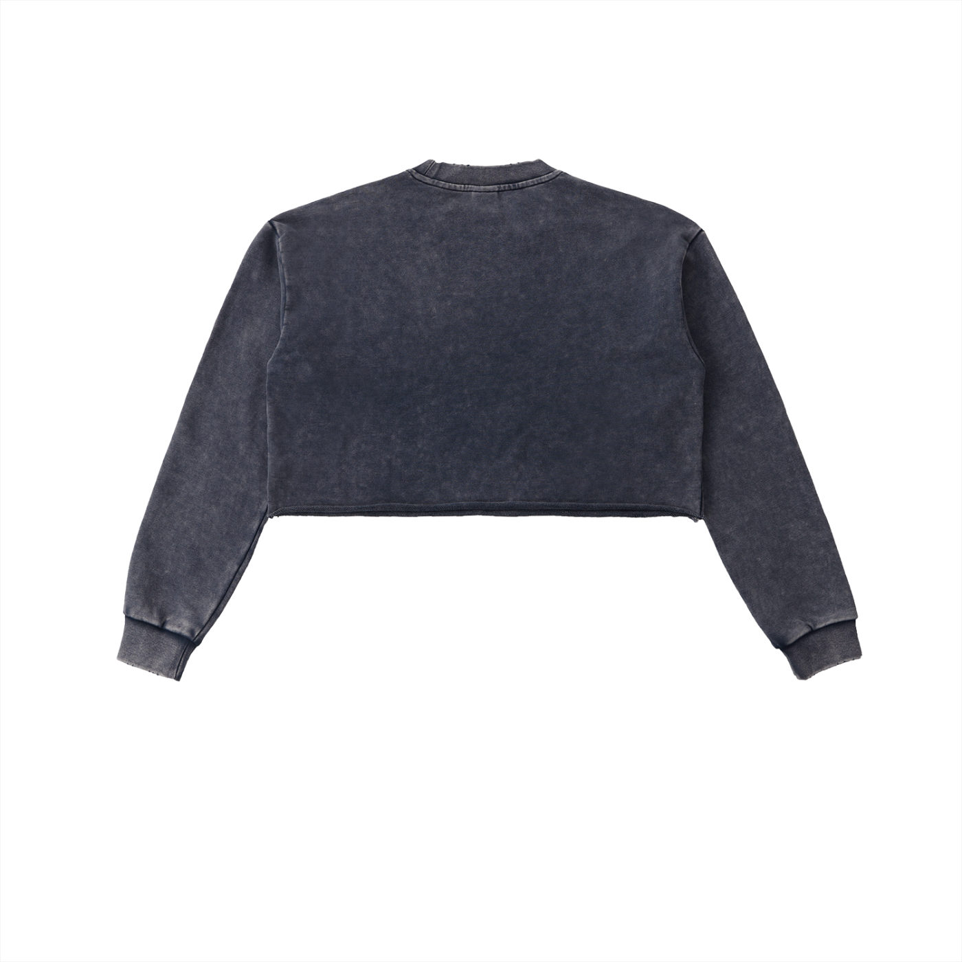 Snow Washed Raw Edge Cropped Sweatshirt - SHARKY