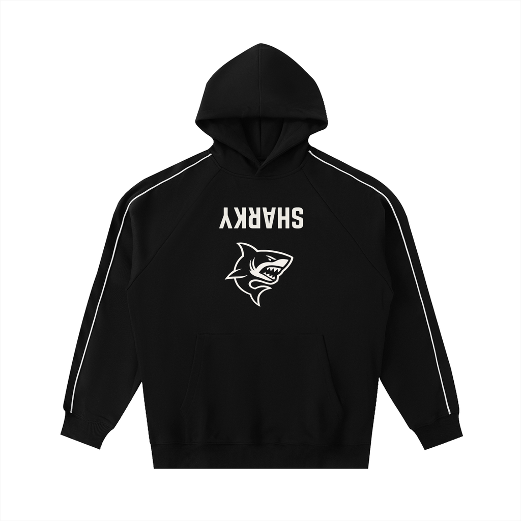 Contrast Piping Raglan Hoodie - SHARKY