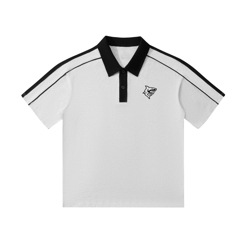 Contrast Collar Short-Sleeve Polo Shirt - SHARKY