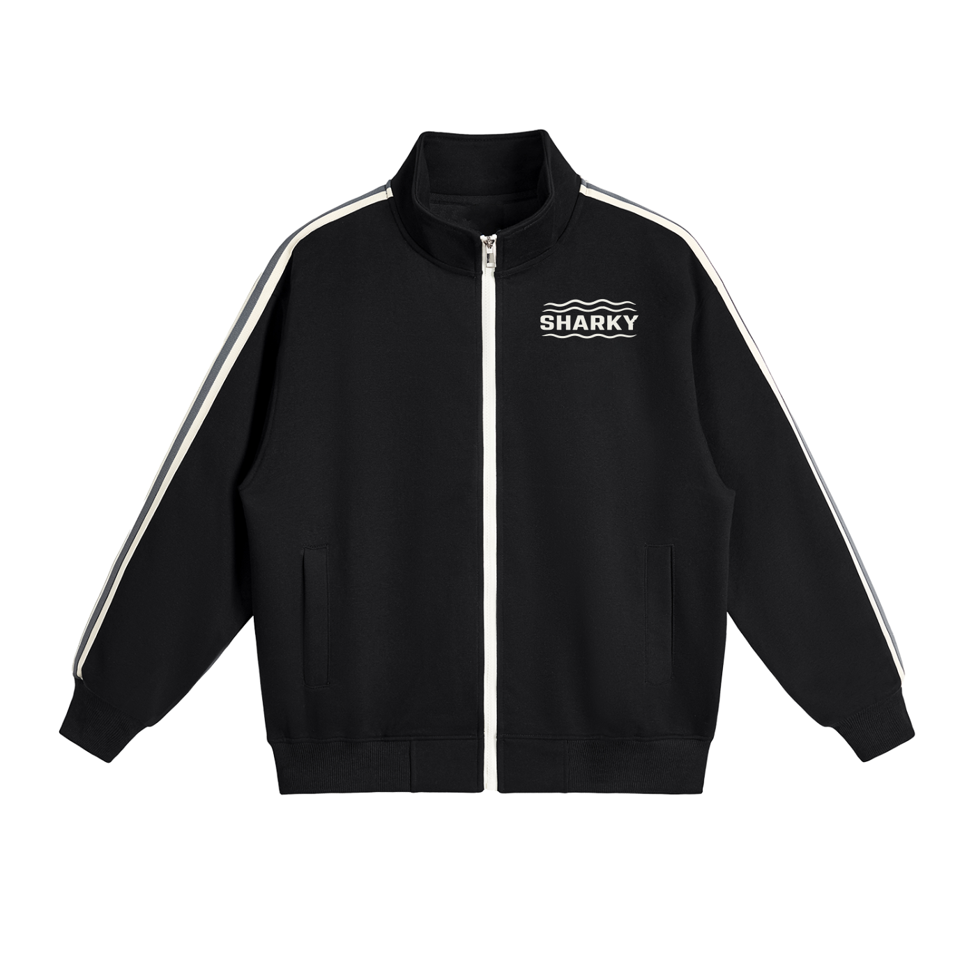 Contrast Side-Stripe Stand Collar  Jacket - SHARKY