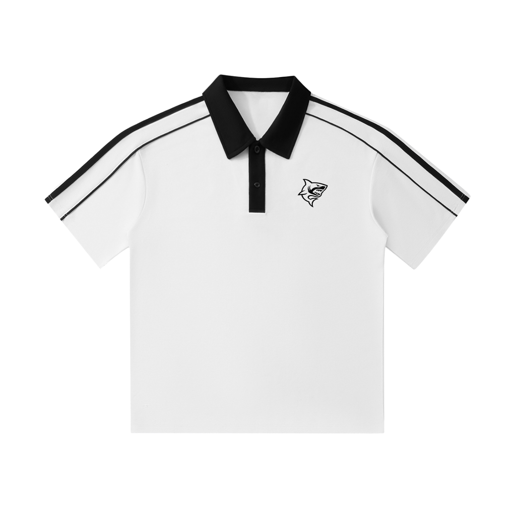Contrast Collar Short-Sleeve Polo Shirt - SHARKY
