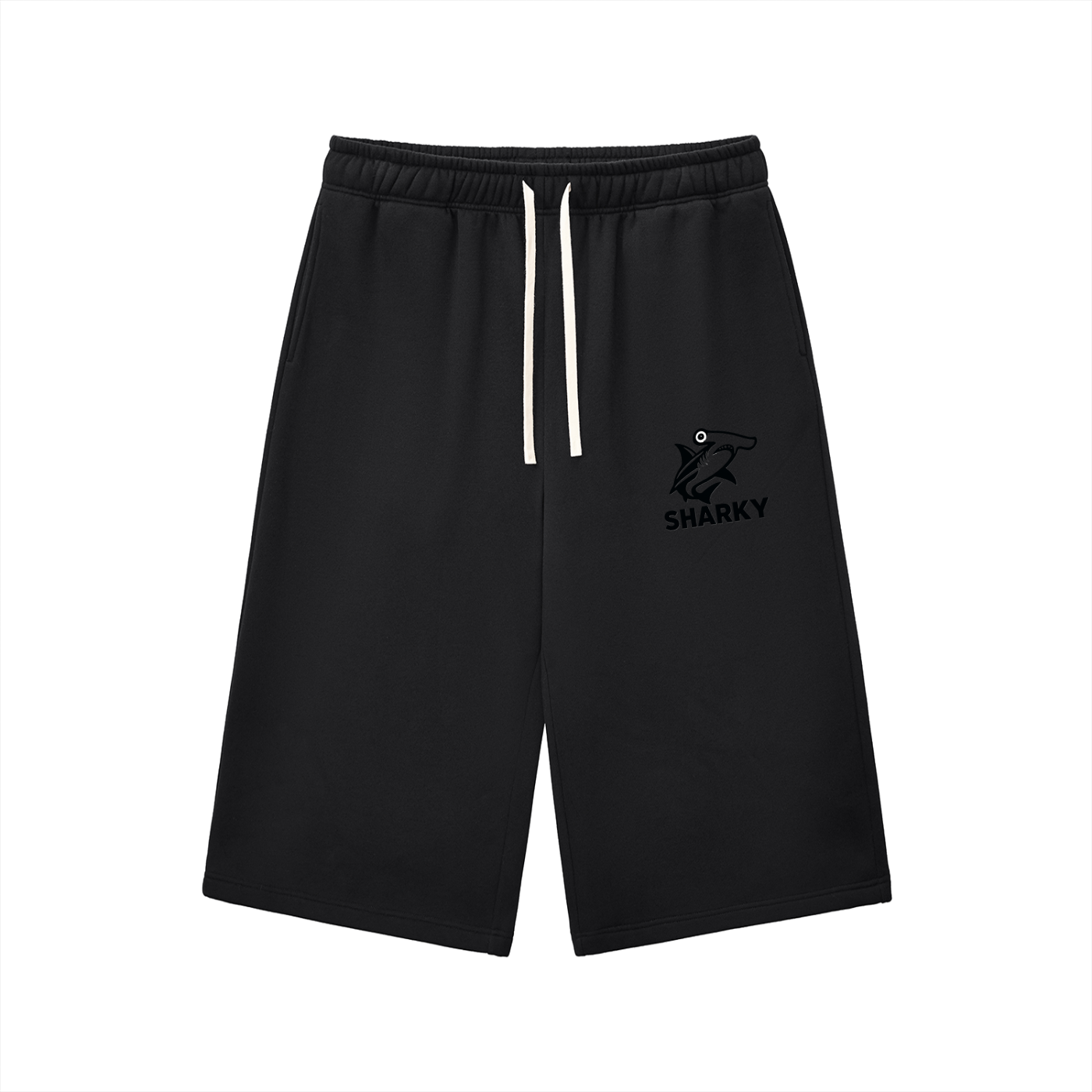 Relaxed Drawstring 3/4 Sweatpants - SHARKY